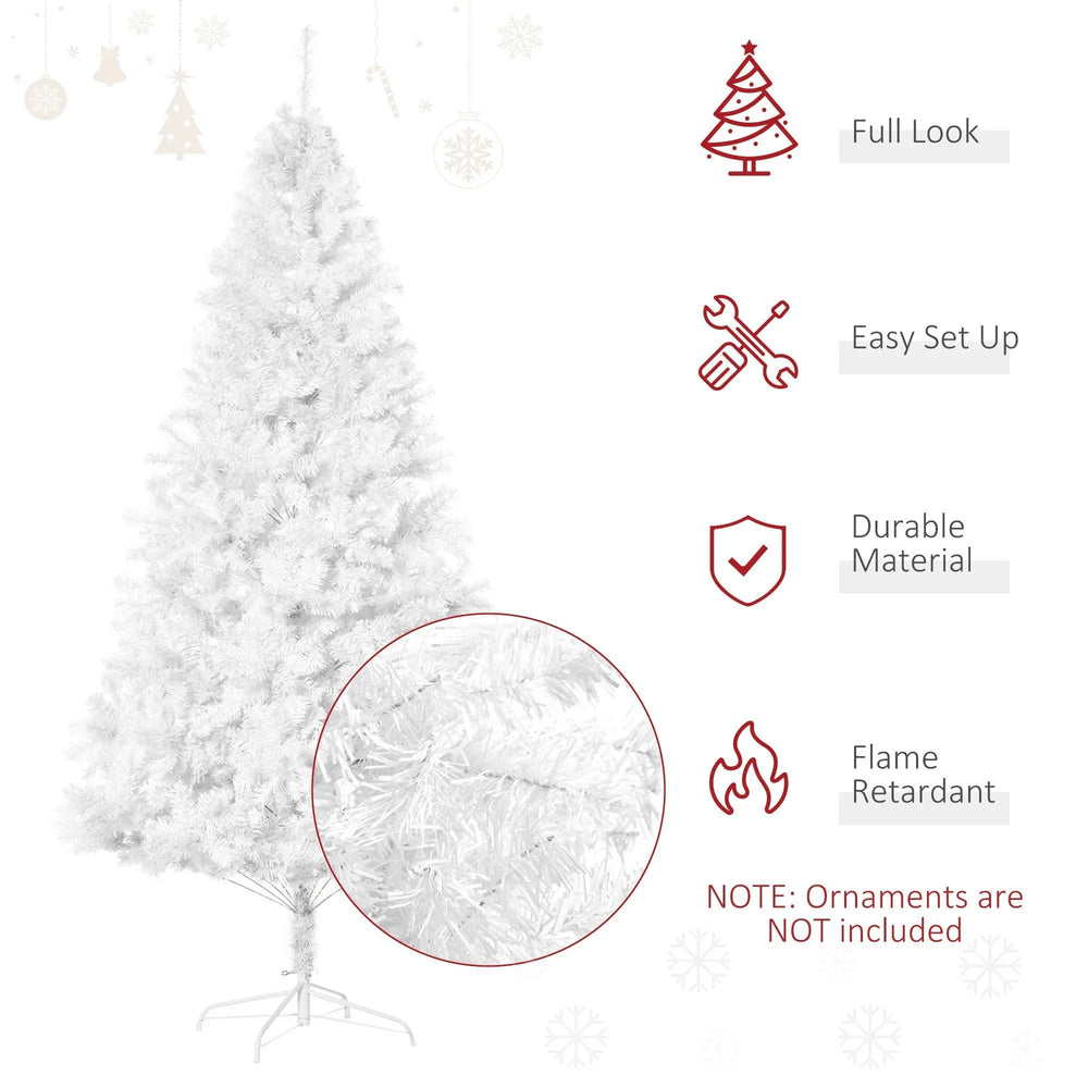 7ft White Christmas Tree Artificial Christmas Tree With 1230 Branch Tips And Metal Stand EX-STOCK Canada