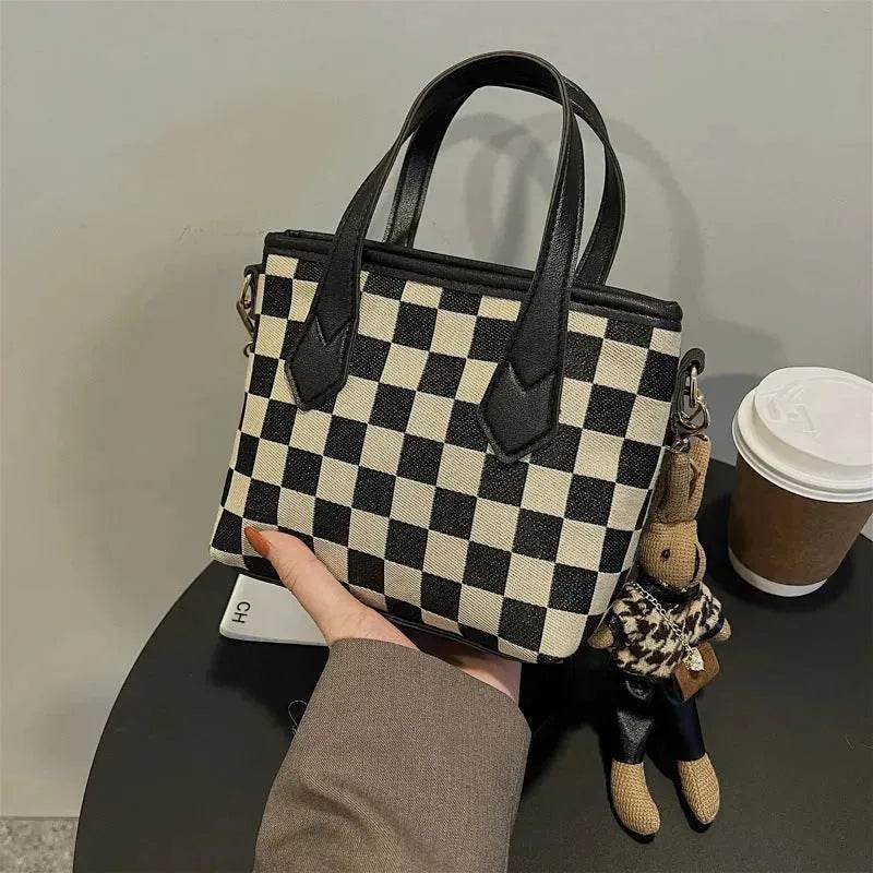 Fashion Houndstooth Shoulder Bags Portable Checkerboard Handbags All-match Messenger Crossbody Bag Women - EX-STOCK Canada