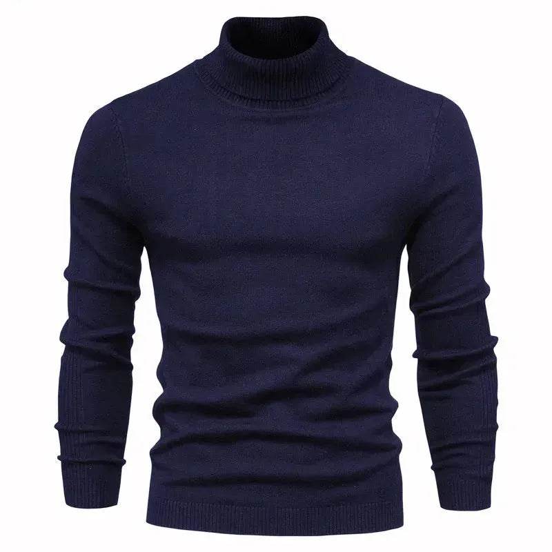 Men's Plain Slim Pullover Polo Sweatshirt Turtleneck Sweater Winter Casual Tops Men - EX-STOCK Canada