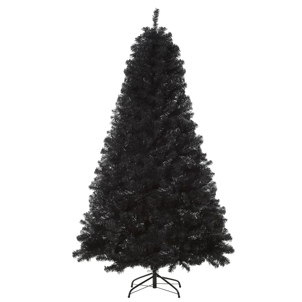 6ft Artificial Christmas Tree Unlit Douglas Fir With Realistic Branch Tips, Black Halloween Style EX-STOCK Canada