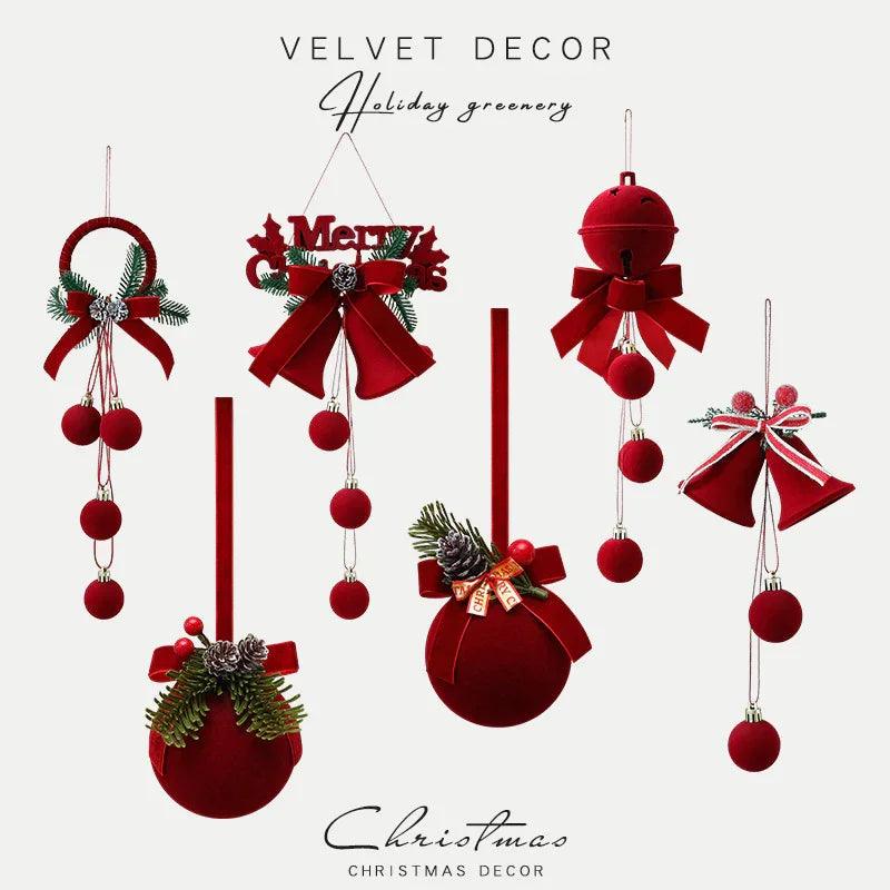 Décorations suspendues pour sapin de Noël dans des vitrines exquises, ornements, décoration d'ambiance pour fête de festival, accessoires, cloches de NoëlEX-STOCK Canada