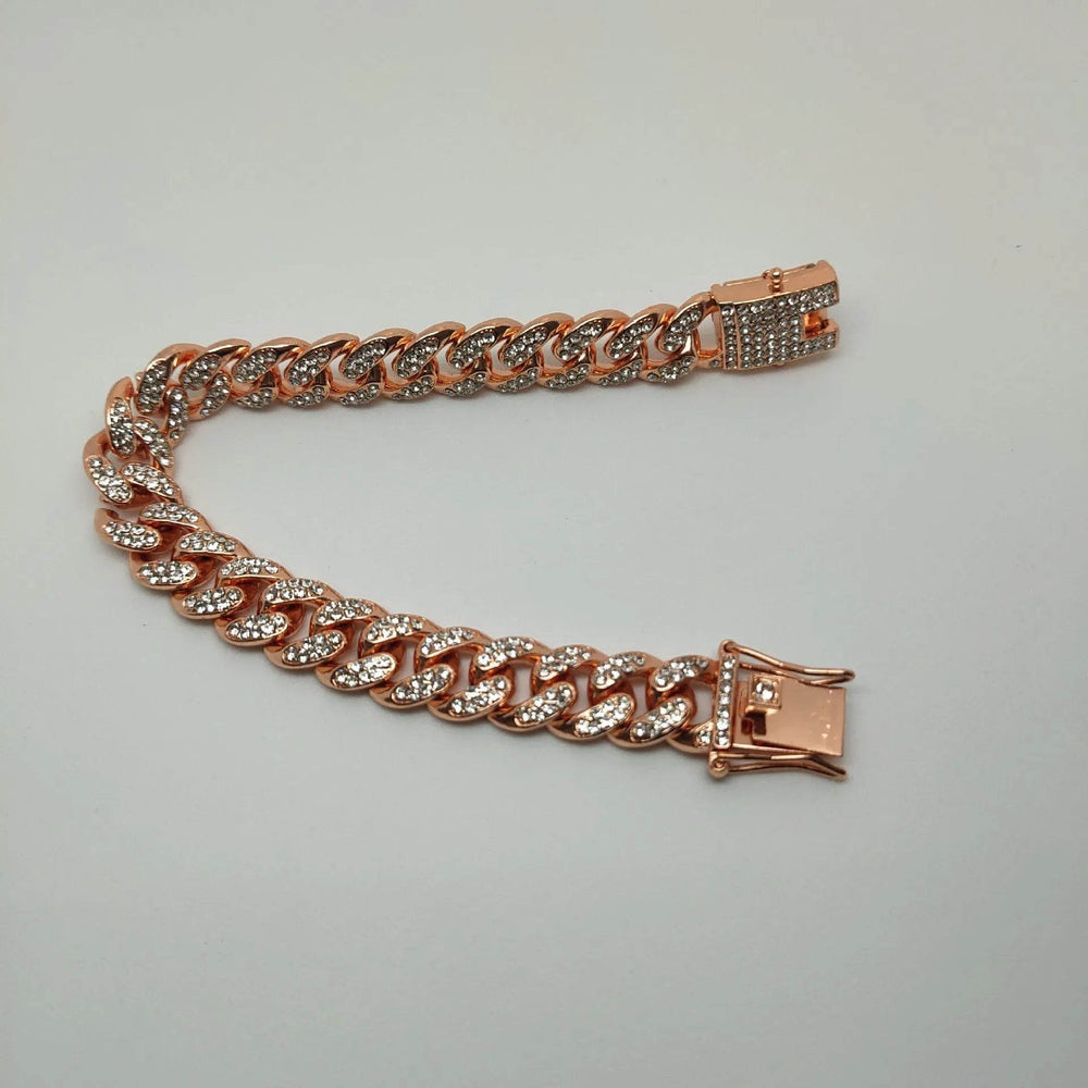 Alloy Line Cuban Link Chain Diamond Bracelet - EX-STOCK Canada