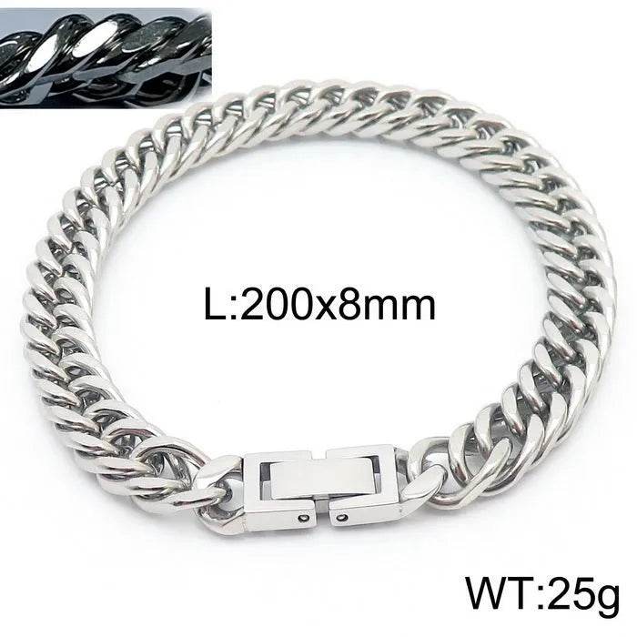 Cuban Link Chain Trimming Chain Jewelry Buckle Titanium Steel Bracelet - EX-STOCK Canada