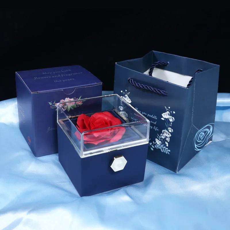 Rotating Soap Flower Rose Gift Box Creative Rotating Rose Jewelry Packaging Box Valentine's Day Gift For Women - EX-STOCK Canada