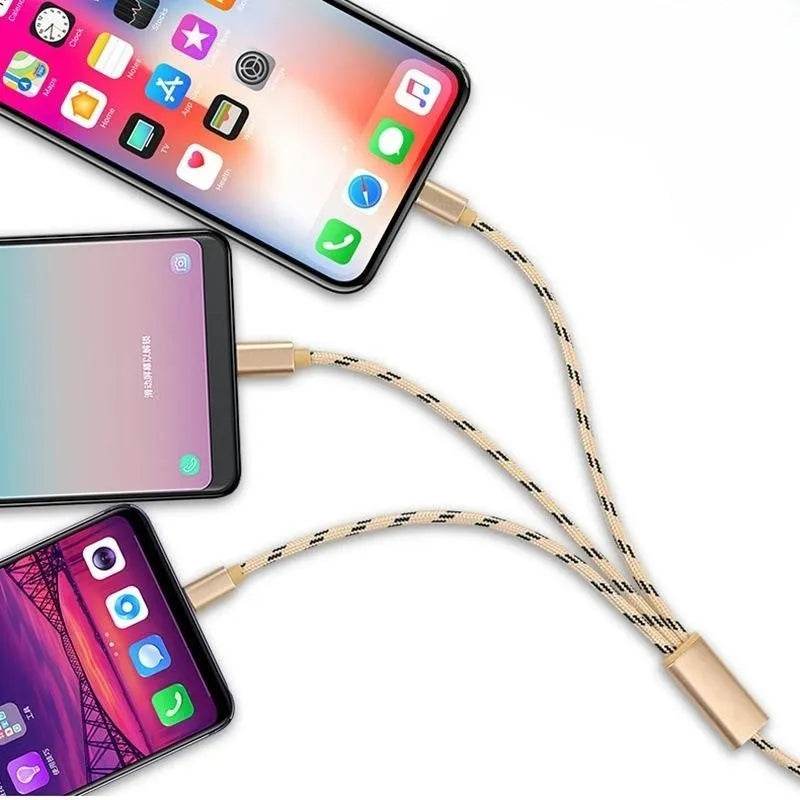 Three-in-one Mobile Phone Charging Cable - EX-STOCK Canada