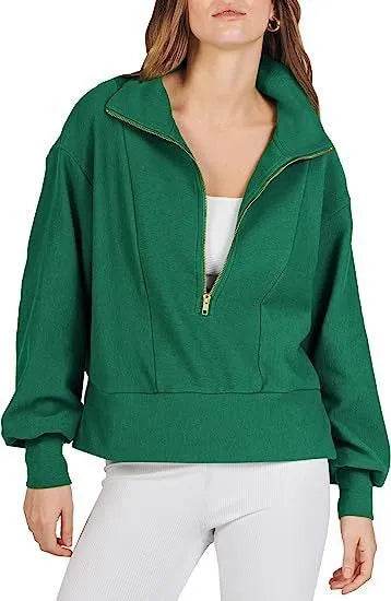 Women's Half Zipper Pullover Long Sleeve Sweatshirt - EX-STOCK Canada