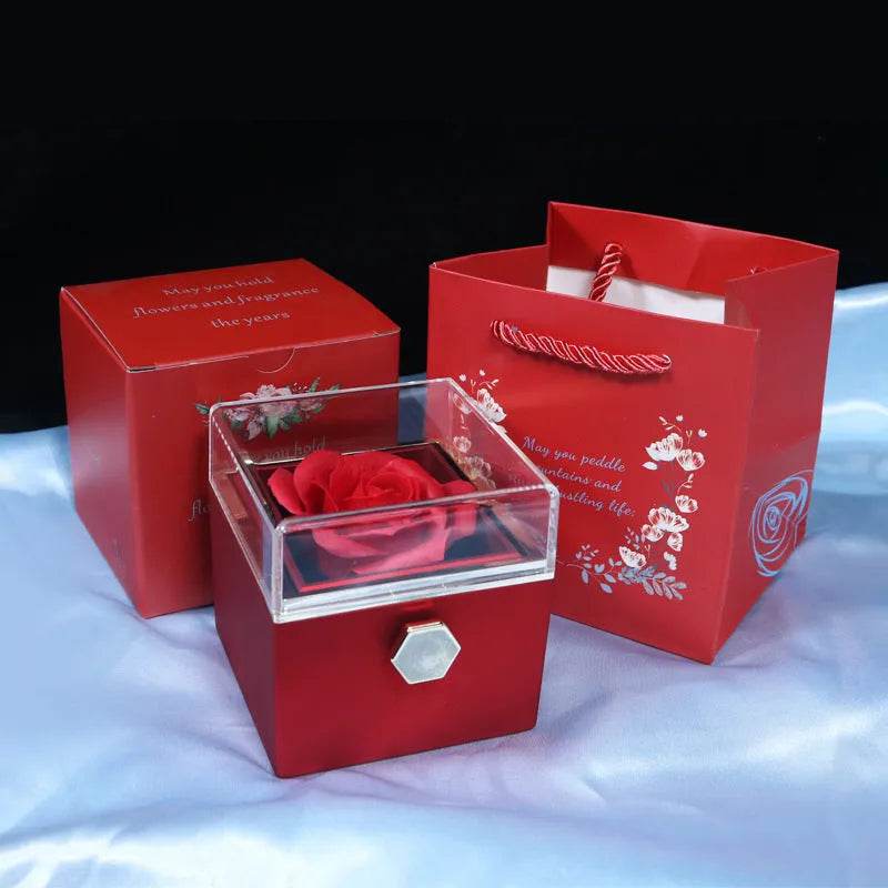 Rotating Soap Flower Rose Gift Box Creative Rotating Rose Jewelry Packaging Box Valentine's Day Gift For Women - EX-STOCK Canada