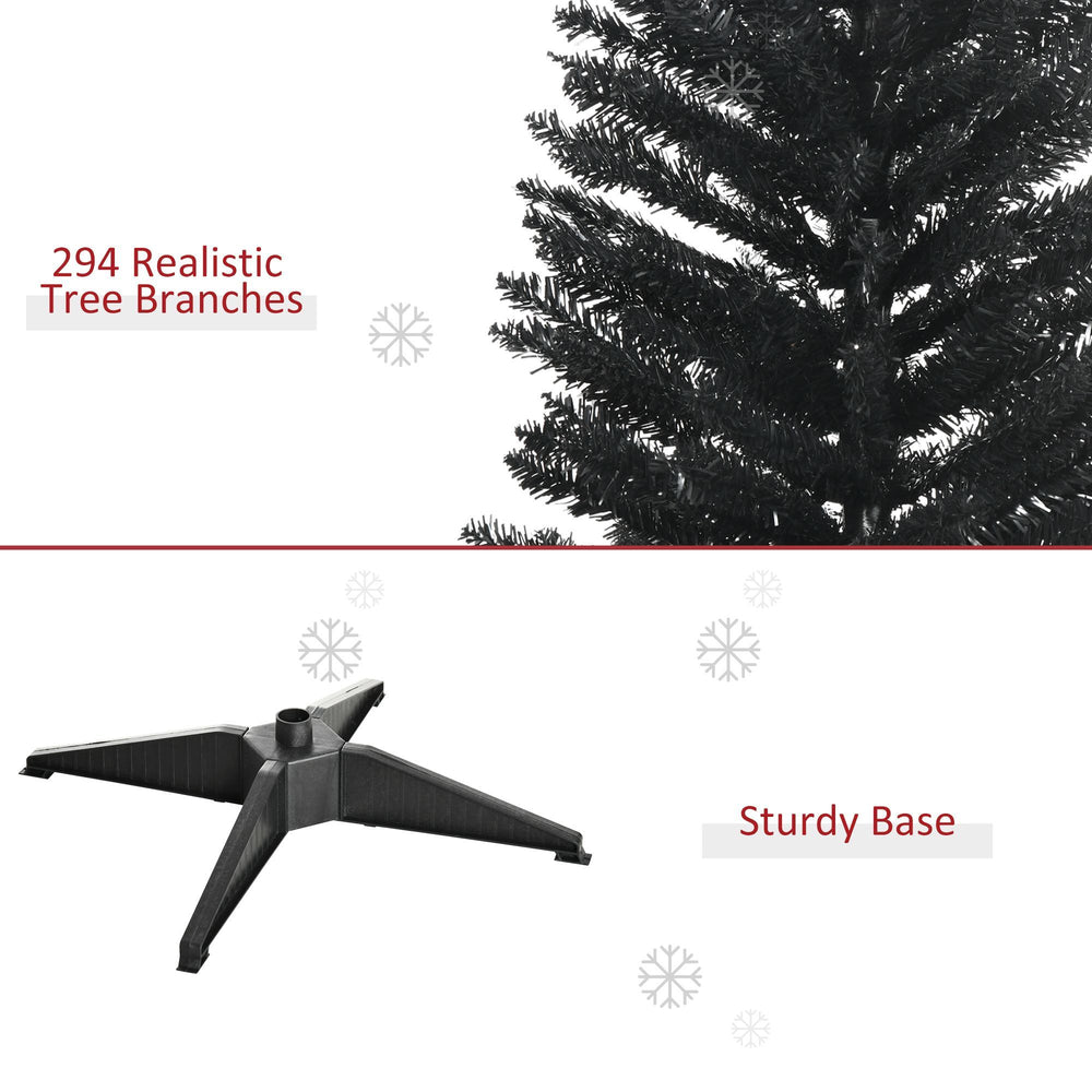5FT Artificial Christmas Tree, Pencil Christmas Tree With Realistic Branches, Stable Stand, Black EX-STOCK Canada