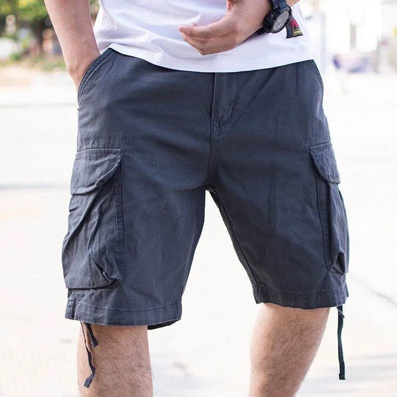Workwear Loose Plus Size Solid Color Casual Cargo Shorts Men - EX-STOCK Canada