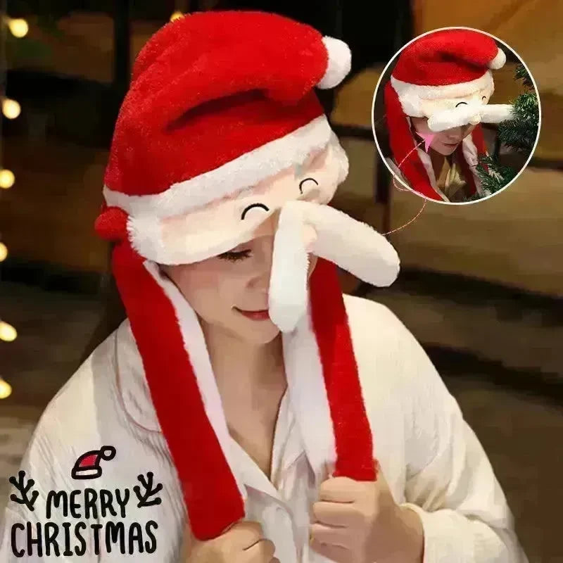 Novel Movable Christmas Hat Winter Cute Santa Claus Snowman Elk Hat - EX-STOCK CANADA