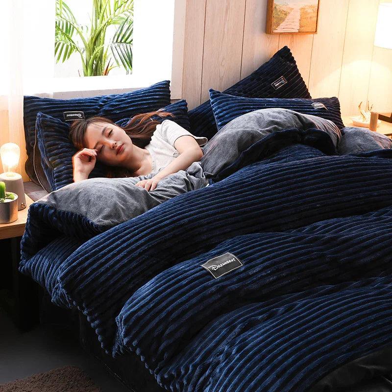 Housse de couette en velours double face en flanelle pour l'hiverEX-STOCK Canada