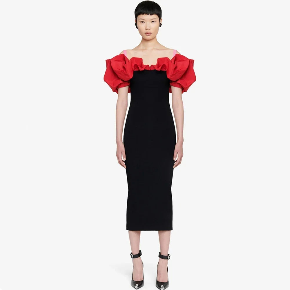 Bandage One-piece Dress European And American Elegant Off-neck Party Dress EX-STOCK Canada