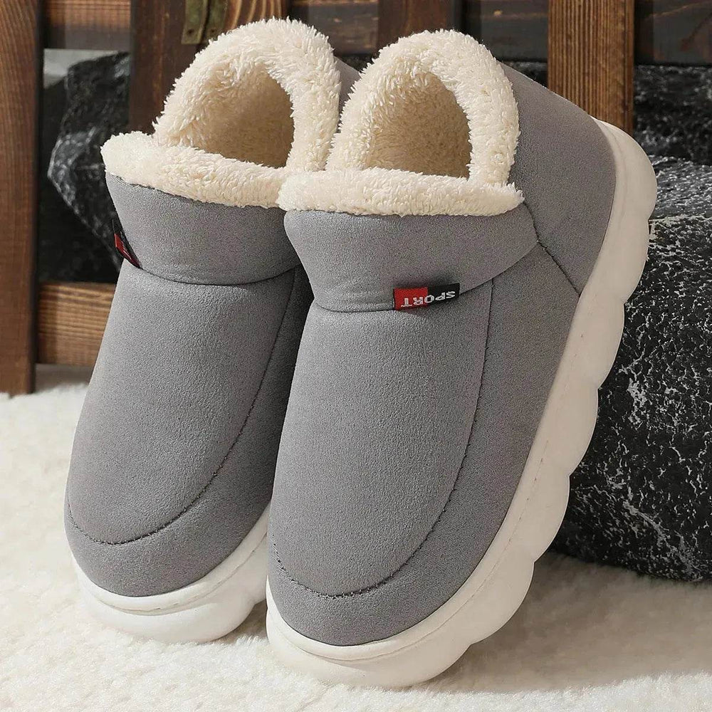 Winter Plush Cotton Shoes Women Men Warm Suede House Shoes For Parents Solid Color Thick-soled Garden Shoes Outdoor - EX-STOCK Canada