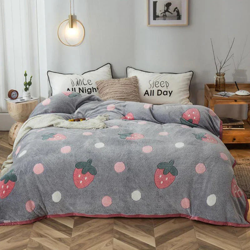 Plush Thick Snowflake Duvet Cover Single Piece Flannel EX-STOCK Canada