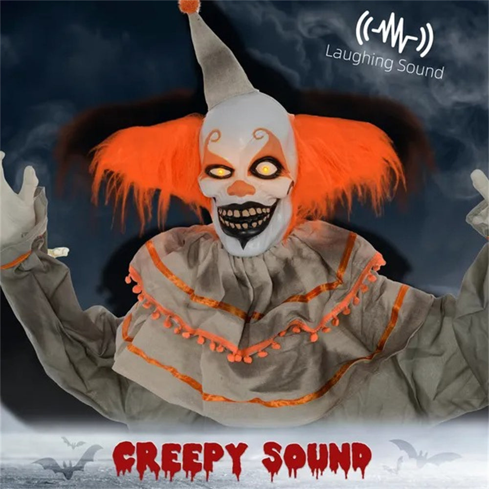 6' Life Size Orange Classic Clown Outdoor Halloween Decoration Animatronic, Sound And Motion Activated W Light Up Eyes EX-STOCK Canada