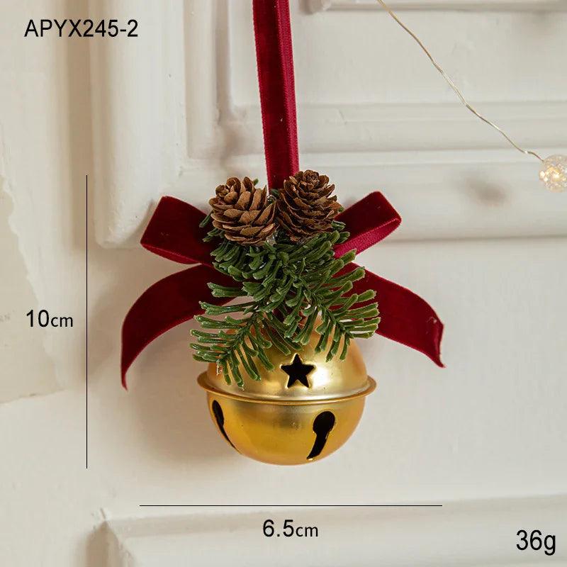 Christmas Little Bell Shape Velvet Bow Small Hanging Piece EX-STOCK Canada