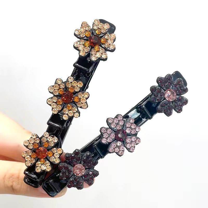 Girls Floral Rhinestone Bling Hair clip Hair Accessories - EX-STOCK Canada