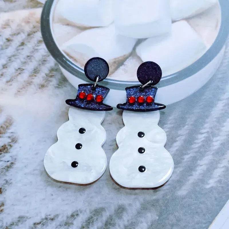 Sweet Christmas Tree Earrings With Rhinestones New Fashion Christmas Acrylic Earrings Women's Jewelry - EX-STOCK Canada