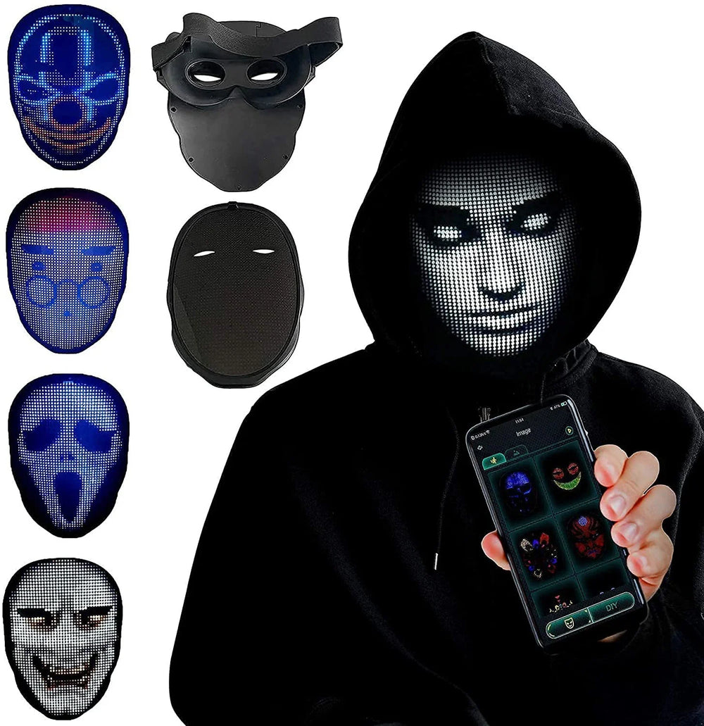 Halloween Face Masks Full Color LED Luminous Mask Face Changing Mask Party Bar Props EX-STOCK Canada