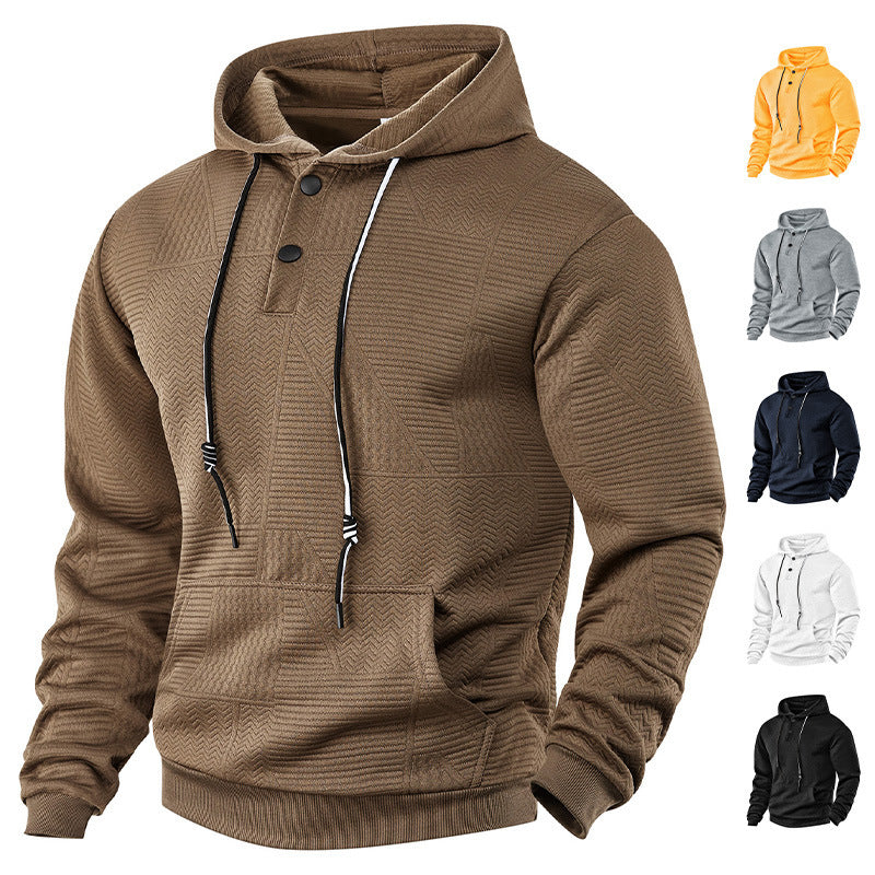 Pullover Solid Color Casual Sports Loose Long Sleeve Hooded Sweater Men EX-STOCK Canada