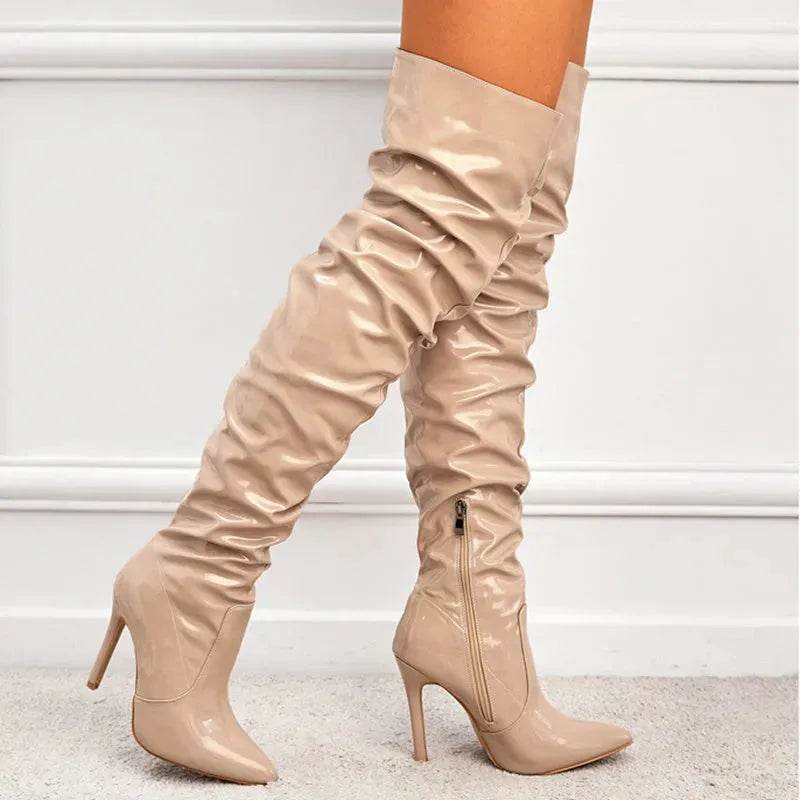 Knee High Long Boots Women Fashion Super High Heel Party Shoes - EX-STOCK CANADA