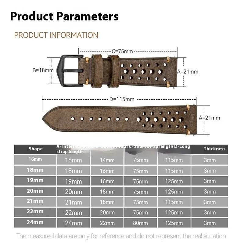 20mm Watch First Layer Cow Leather Watch Strap Retro Comfort - EX-STOCK Canada