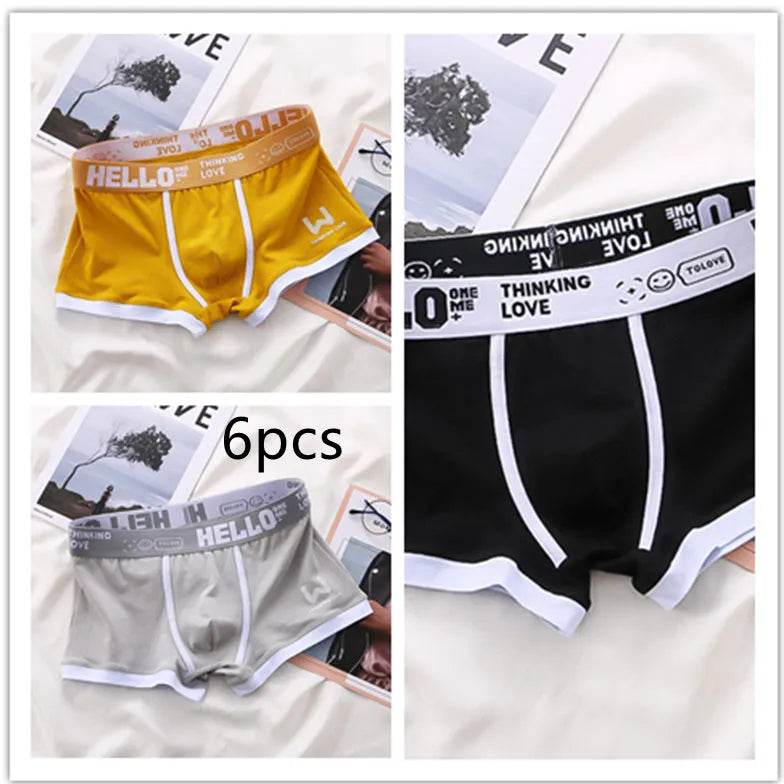 Men's Cotton Boxer Briefs Trendy Breathable Low waist underwear - EX-STOCK Canada
