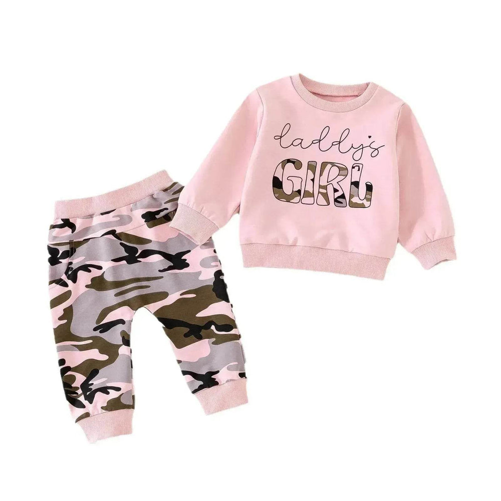 Two piece for girls Long Sleeve Sweater Camouflage Trousers Suit for girls - EX-STOCK Canada