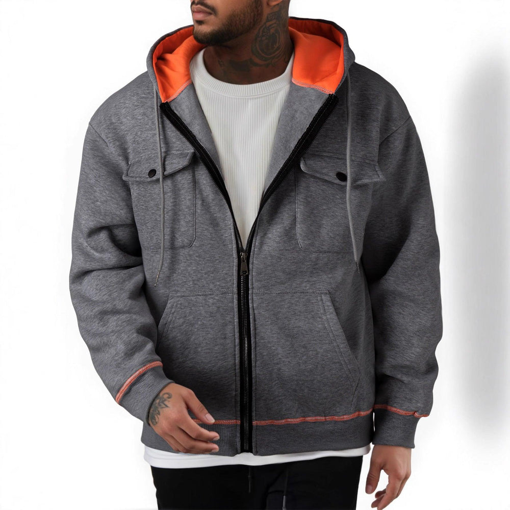 Pull décontracté à fermeture éclair pour hommes grande tailleEX-STOCK Canada