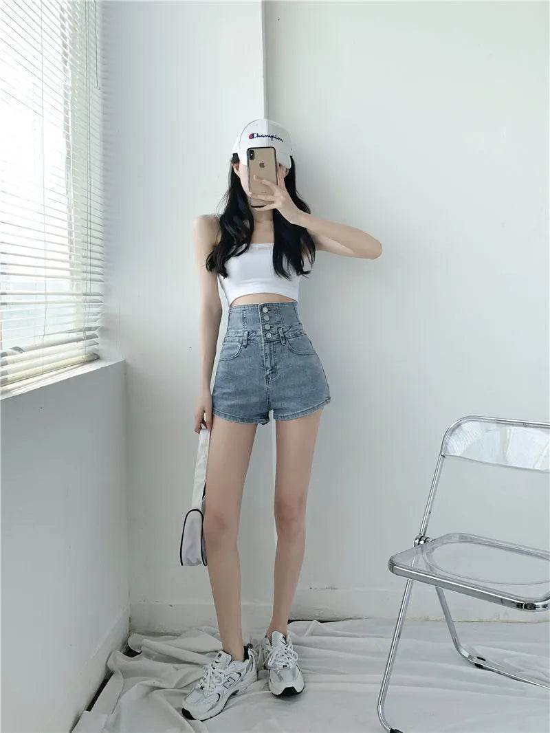 Summer High Waist Denim Rope Shorts For Women - EX-STOCK Canada