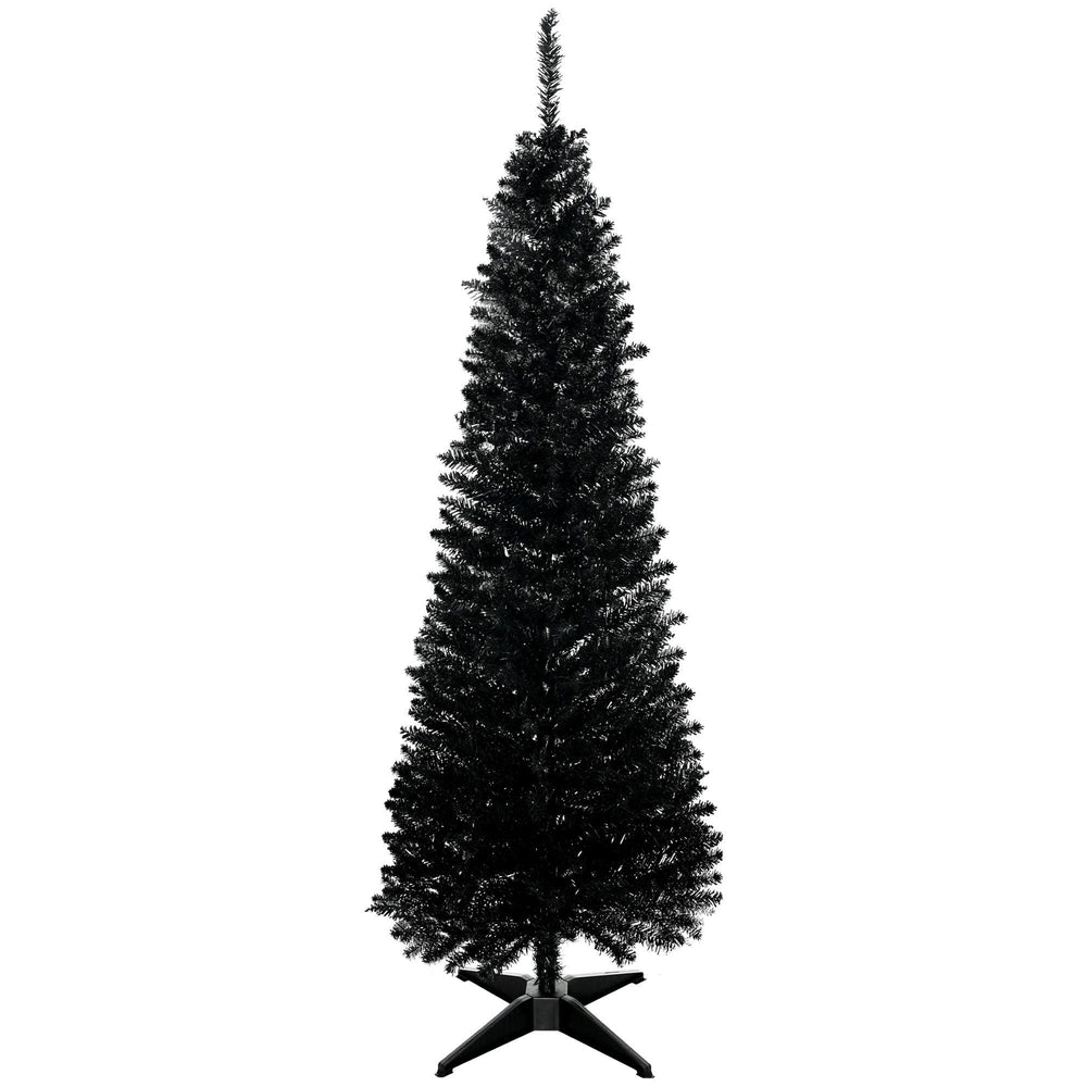 5FT Artificial Christmas Tree, Pencil Christmas Tree With Realistic Branches, Stable Stand, Black EX-STOCK Canada