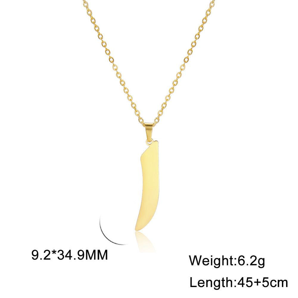 Cut Arabic Letter Pendant Stainless Steel Necklace - EX-STOCK Canada
