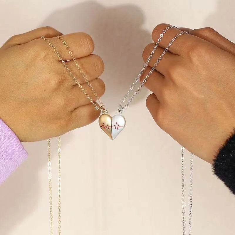 Heartbeat Magnetic Heart Necklace Love Couple Jewelry - EX-STOCK Canada
