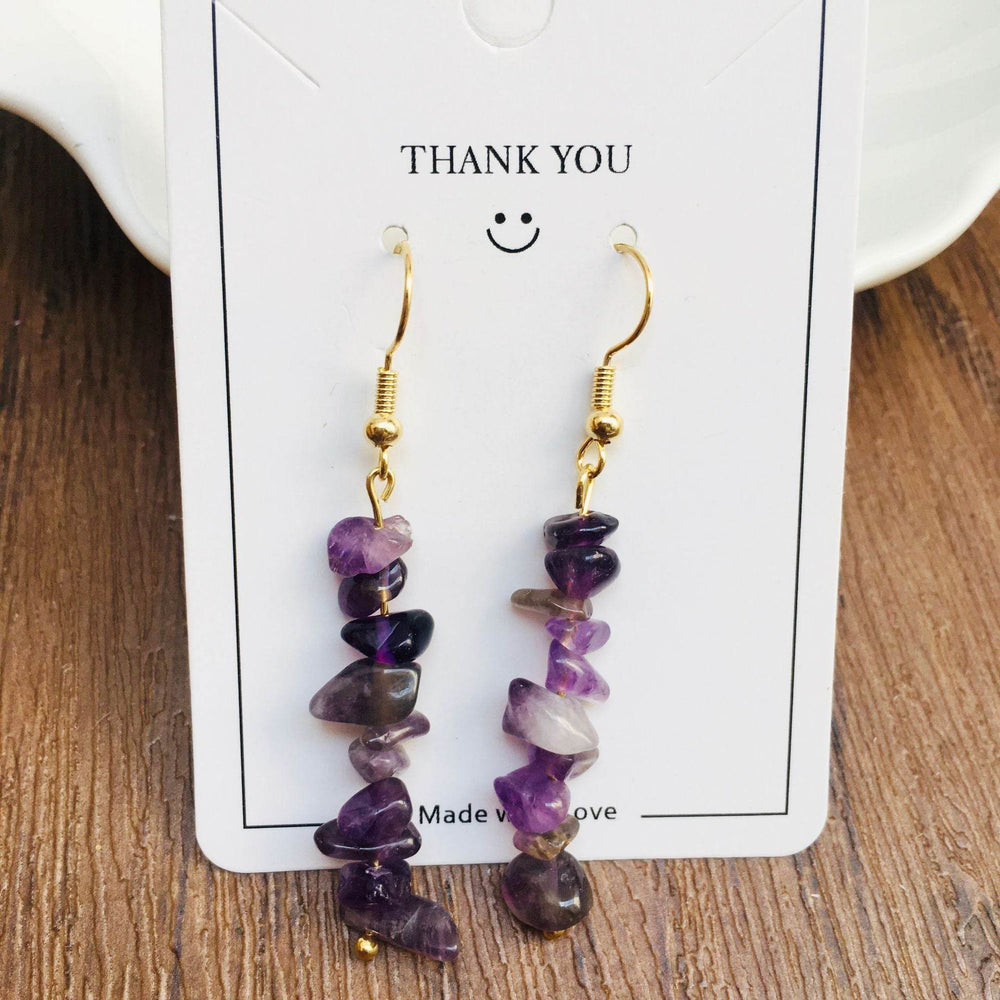 Handmade DIY Natural Crystal Stone Beaded Earrings - EX-STOCK Canada