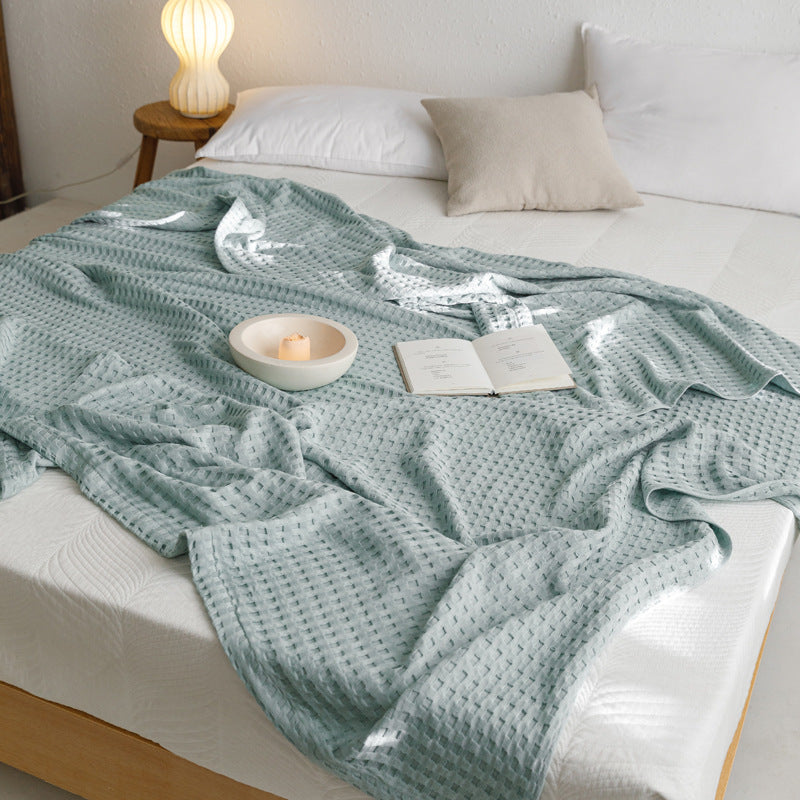 Waffle Cotton Yarn Air Conditioner Summer Cooling Duvet Solid Color Dormitory Comforter EX-STOCK Canada