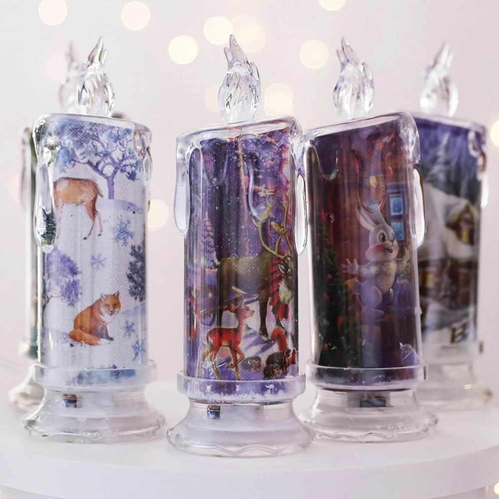 Christmas Transparent Electronic Flameless Candles Decorative Gifts - EX-STOCK Canada