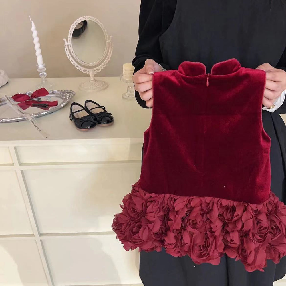 Girls' Fashion Velvet Padded Cheongsam Dress EX-STOCK Canada