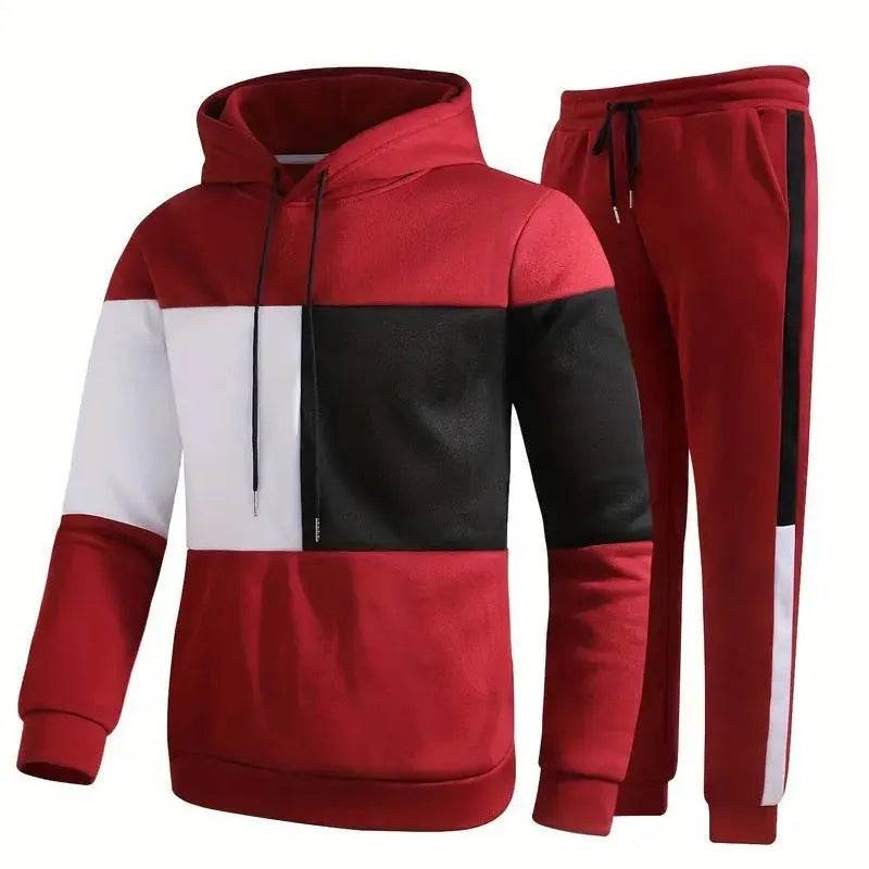 Casual Classic Plaid Long Sleeve Sweatshirt Hoodie set Suit men - EX-STOCK Canada