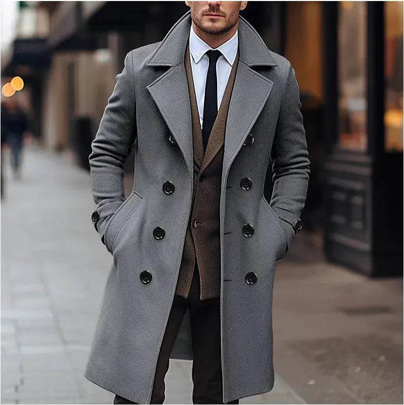 Fall Winter Men Woolen Coat Double Breasted Overcoat for men - EX-STOCK Canada