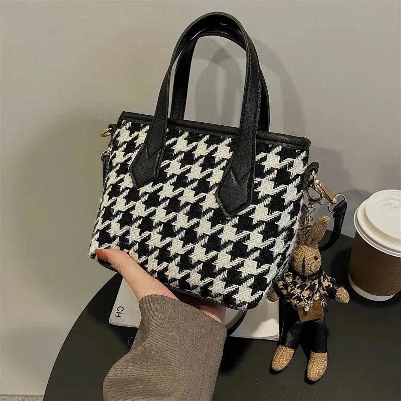 Fashion Houndstooth Shoulder Bags Portable Checkerboard Handbags All-match Messenger Crossbody Bag Women - EX-STOCK Canada