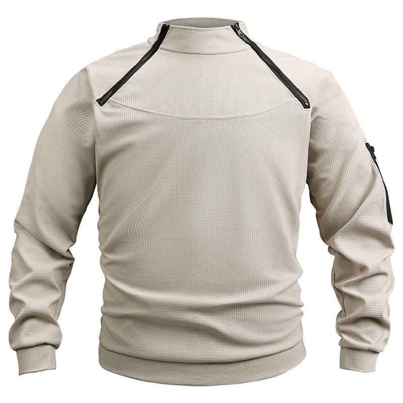 Pull pour hommes à col montant, chaud et ample, vêtement de couleur unieEX-STOCK Canada