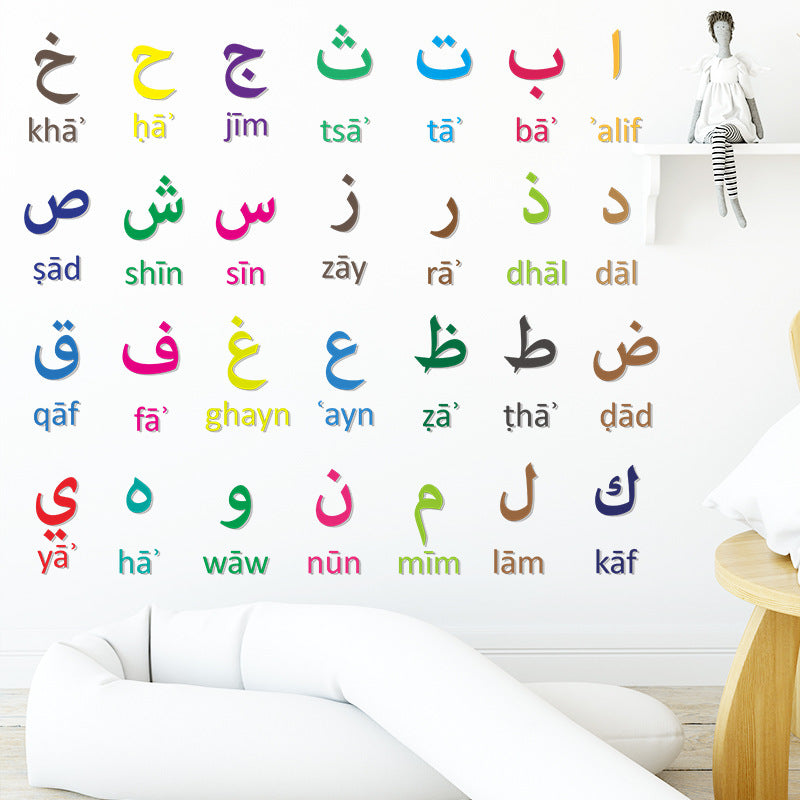 Color Arabic Digital Kindergarten Children's Room Home Wall Decorative Wall Sticker EX-STOCK Canada