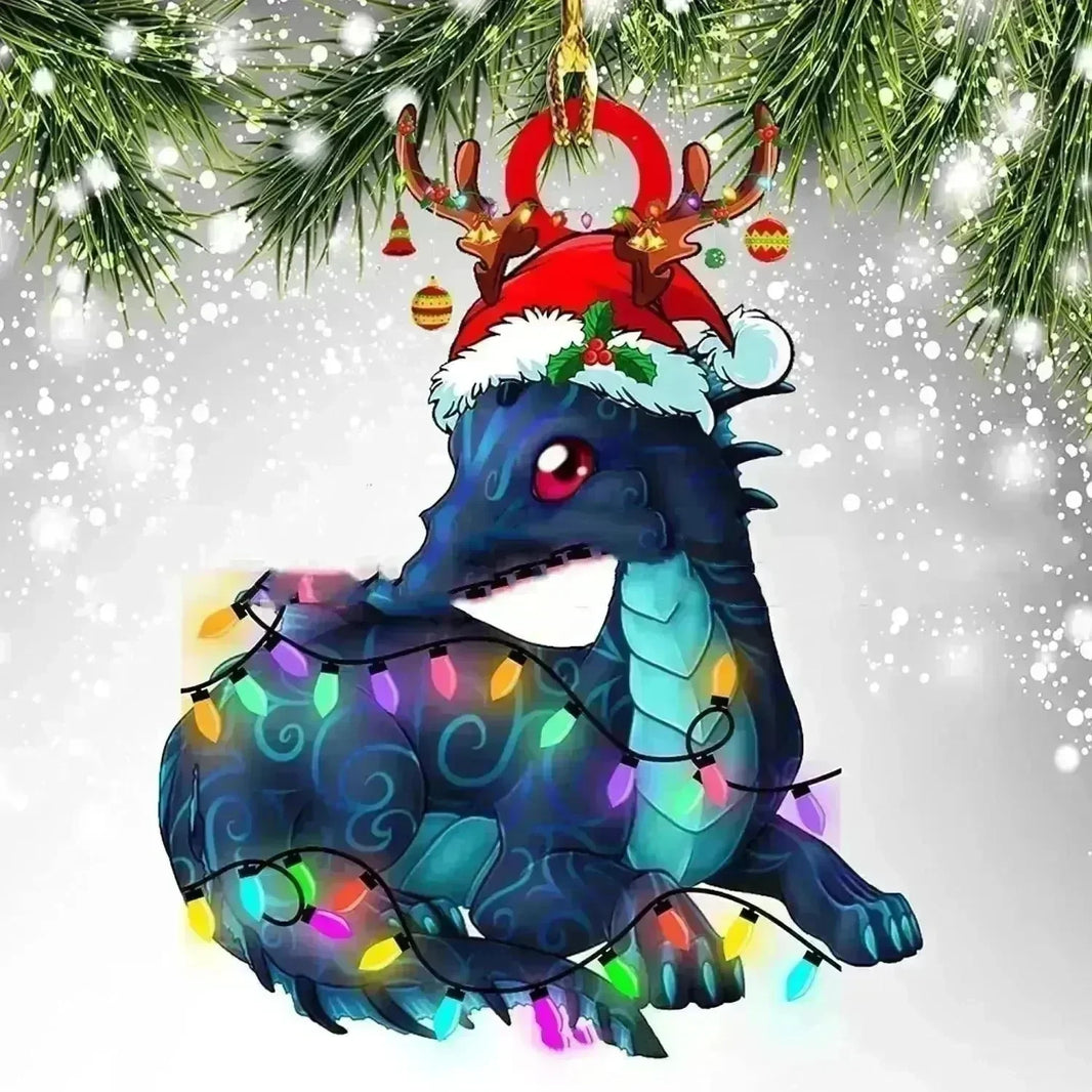 Dinosaur Dragon Egg Christmas Decorations Pendant Acrylic - EX-STOCK CANADA