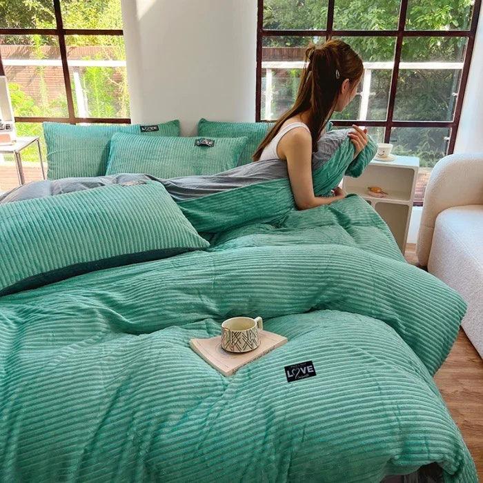Housse de couette en velours double face en flanelle pour l'hiverEX-STOCK Canada