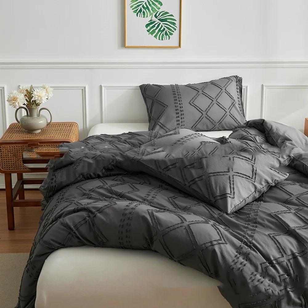 Cut Flower Geometric Simple Pure Color Duvet Cover Pillowcase EX-STOCK Canada