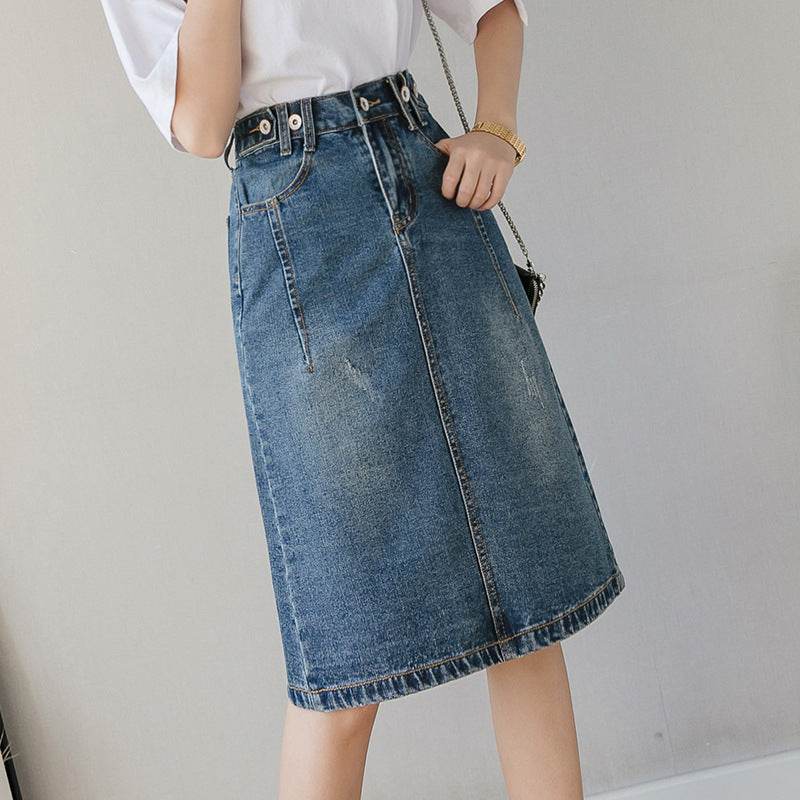 Summer Design Denim Skirt Mid-length Jeans Skirt - EX-STOCK Canada