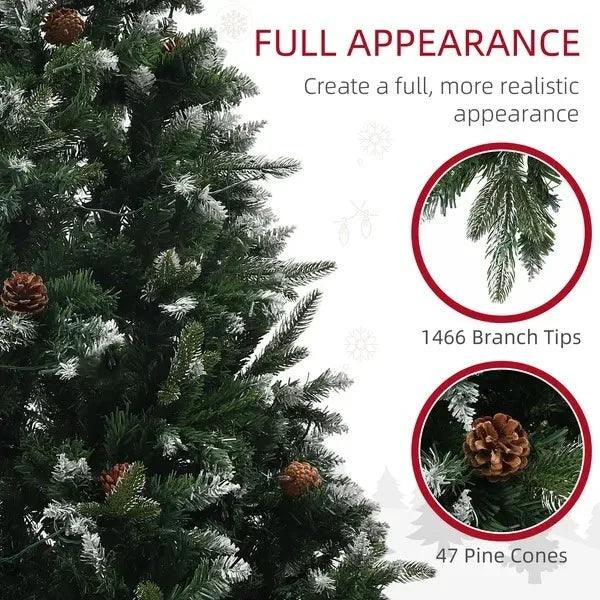 7 Foot Prelit Artificial Christmas Tree With Dual Colour LED Light, Hinged Xmas Tree For Home Office Holiday EX-STOCK Canada
