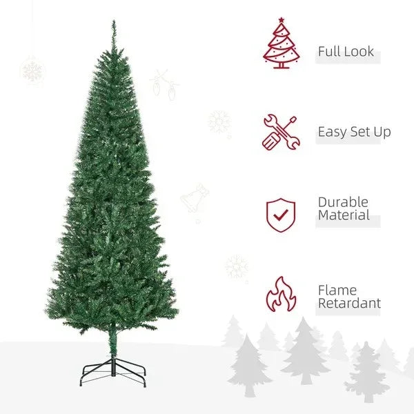 6.9ft Artificial Christmas Tree W Metal Stand Spruce Branch Tips Green EX-STOCK Canada