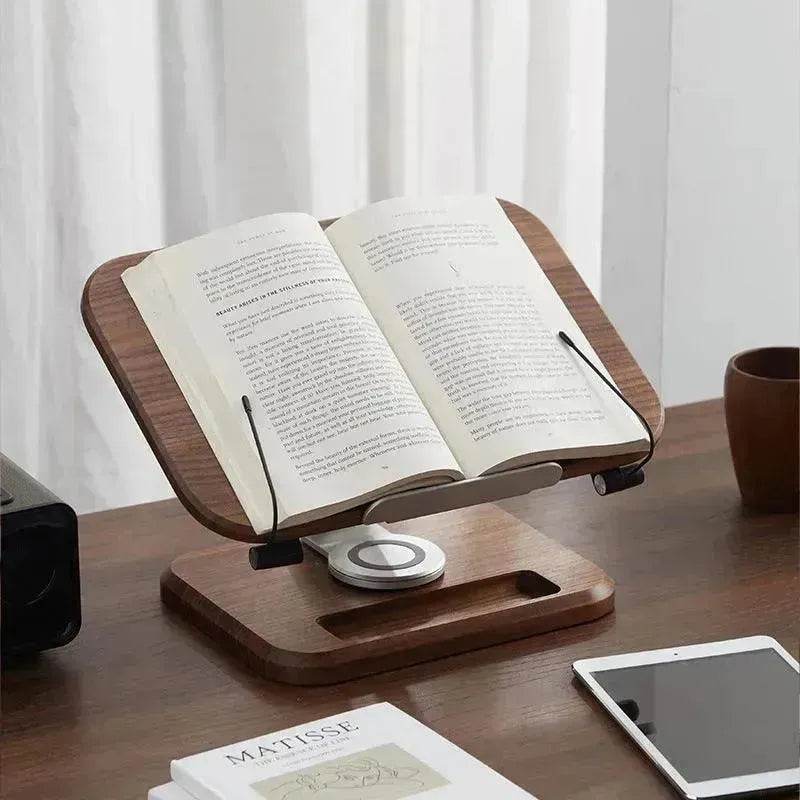 Black Walnut Solid Wood Reading Rack Adjustable Rotating Children's Reading Artifact IPad Bracket - EX-STOCK Canada