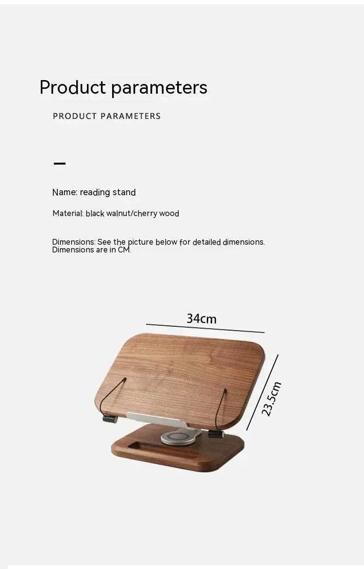 Black Walnut Solid Wood Reading Rack Adjustable Rotating Children's Reading Artifact IPad Bracket - EX-STOCK Canada